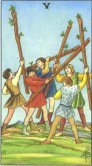 Fem staver - Five of Wands